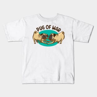 Pug of War // Funny Pug Cartoon Kids T-Shirt